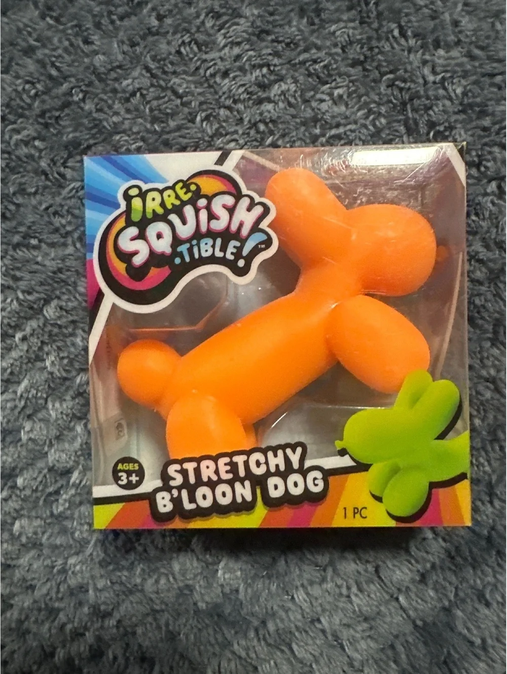 Irre Squish Tible Stretchy B'loon Dog Toy - Orange